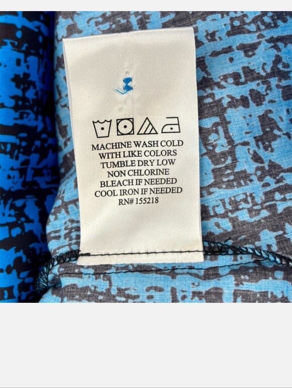 Wildfang Bright Blue Short Sleeve Button-Down Shirt with Black Grid Print - Picture 4 of 5